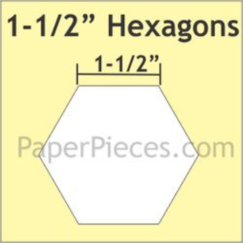 1.5 Hexagon Paper Pieces-300 Pieces & 50 Pieces