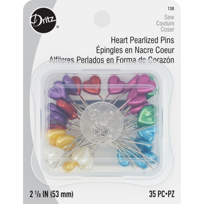 Heart Pearlized Pins - Multi-Colored