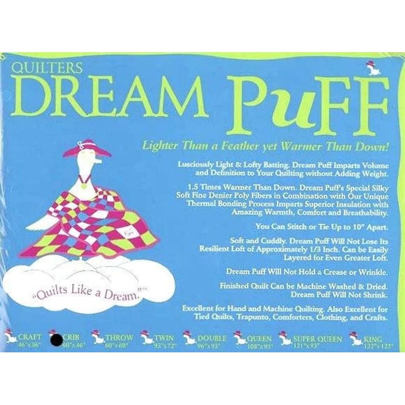 Quilters Dream Puff Batting, 92 & 121 wide