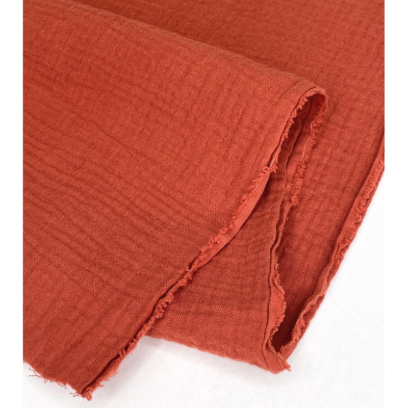 Zola Organic Double Gauze - Brick, 1/4 yard