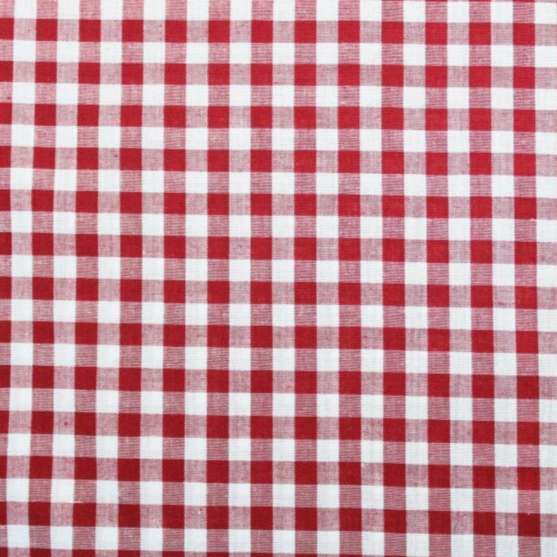1/4 Gingham Check Poly/Cotton - Red