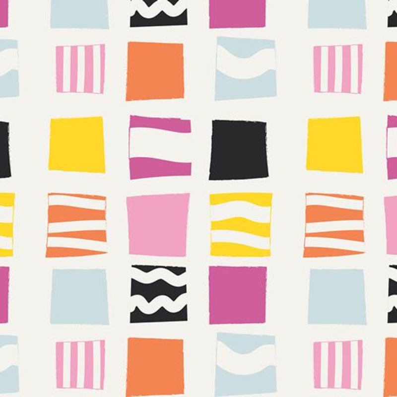 AGF Here Comes The Fun Collection; Block Stencils Pop Canvas, 1/4 yard