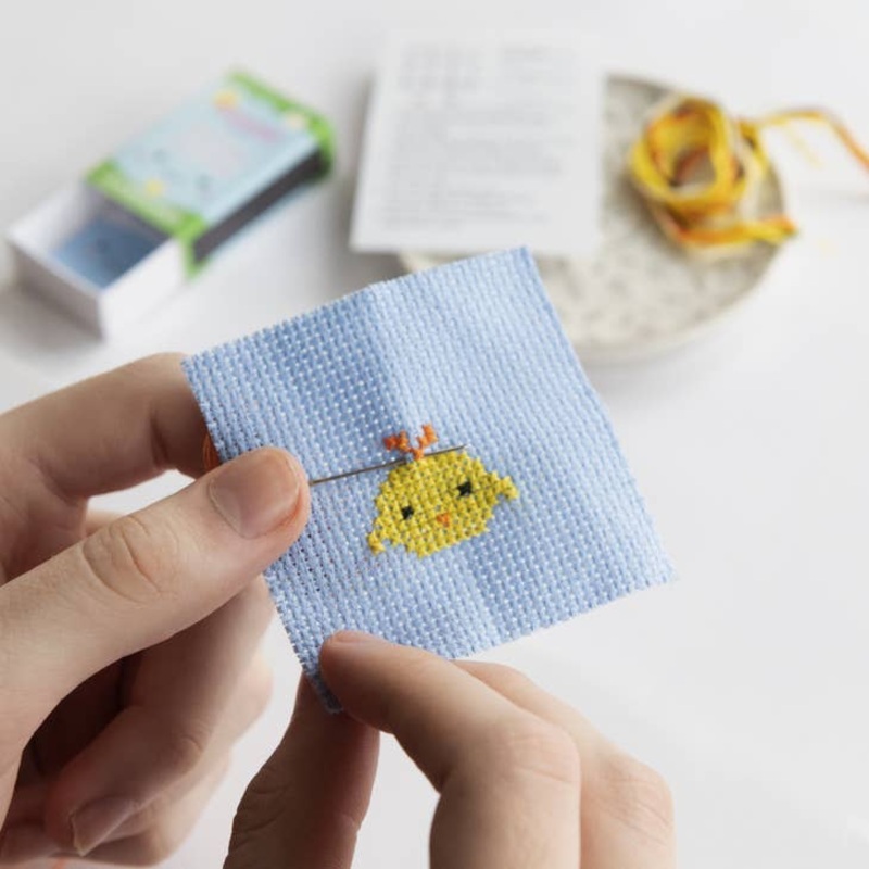 Kawaii Chick Cross Stitch Kit In A Matchbox