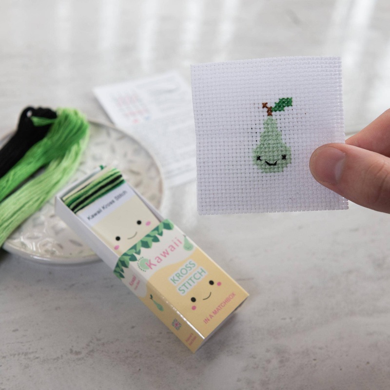 Kawaii Pear Cross Stitch Kit In A Matchbox
