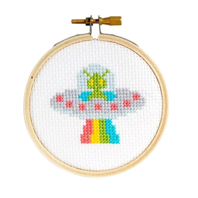 Mini UFO Rainbow Cross Stitch Kit