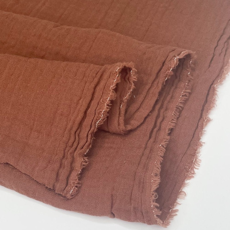 Zola Organic Double Gauze - Cinnamon, 1/4 yard