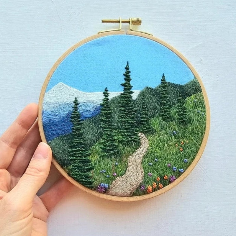 Happy Trails Landscape Embroidery Kit