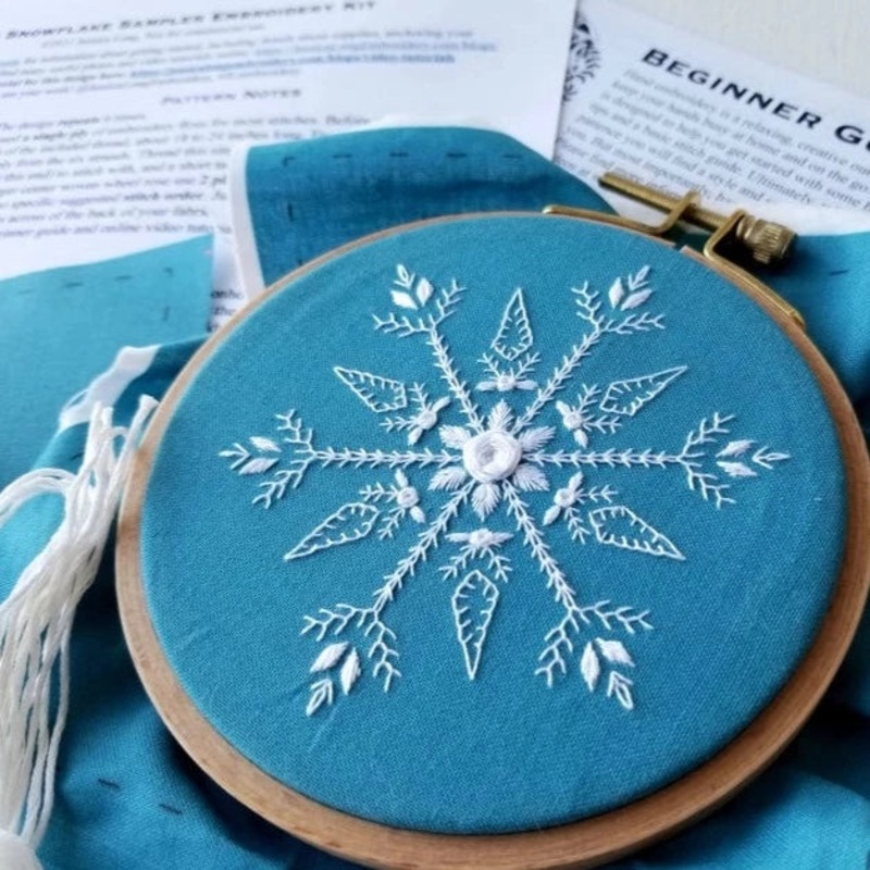 Mini Snowflake Sampler Handmade Ornament Embroidery Kit