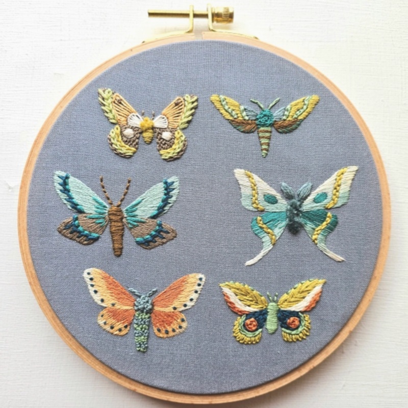 Moth Sampler Embroidery Kit