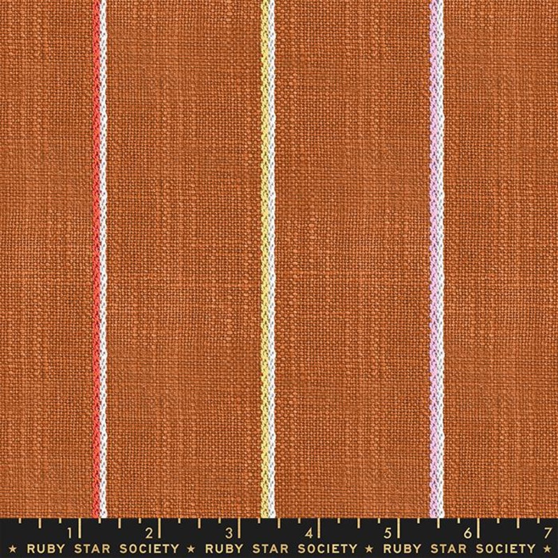 Warp & Weft Heirloom Wovens - Saddle Heavyweight Stripe, 1/4 yard