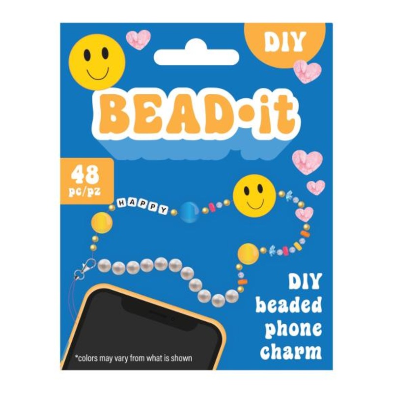 Bead It-DIY Phone Charm Kit in Smiley Face
