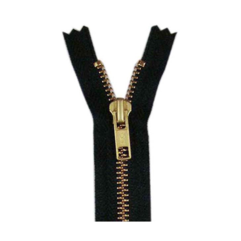 COSTUMAKERS Denim Closed End Zipper 23cm (9) - Black and Brass