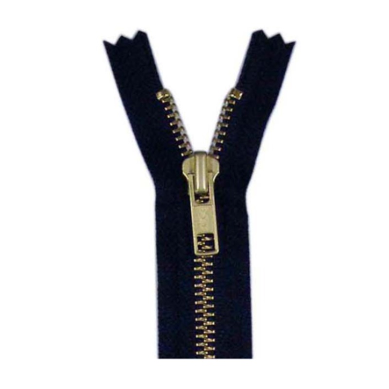 COSTUMAKERS Denim Closed End Zipper 23cm (9) - NAVY and Brass
