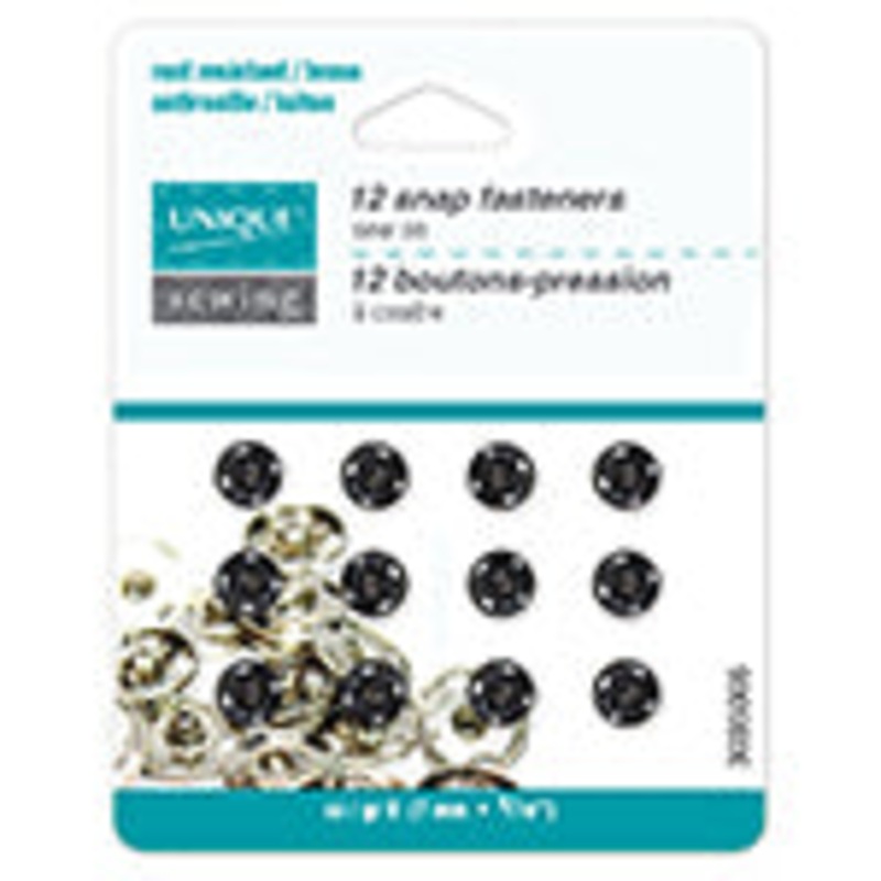 UNIQUE SEWING Snap Fasteners Black - size 0, 7mm (14) - 12 sets