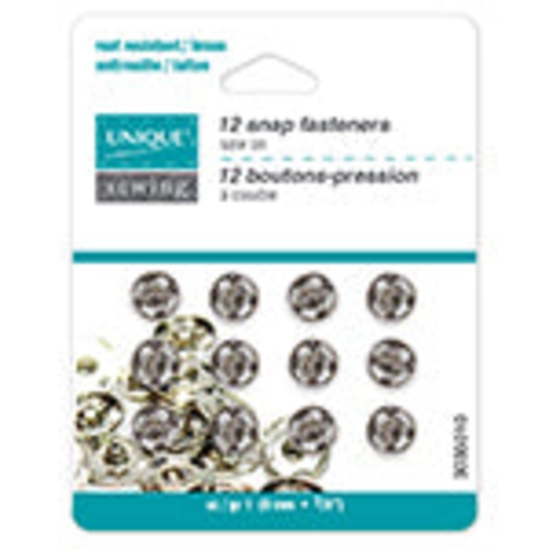 UNIQUE SEWING Snap Fasteners Nickel - size 1, 9mm  (1/3) - 12 sets