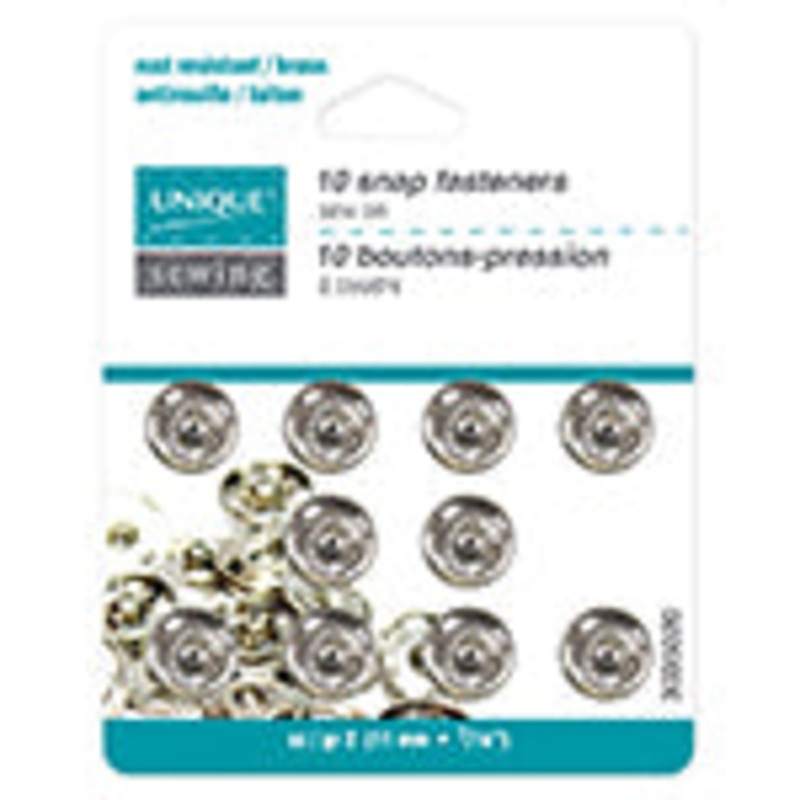 UNIQUE SEWING Snap Fasteners Nickel - size 2, 11mm  (3/8) - 10 sets