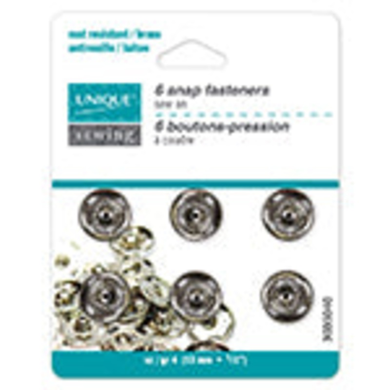 UNIQUE SEWING Snap Fasteners Nickel - size 4, 13mm  (1/2) - 6 sets