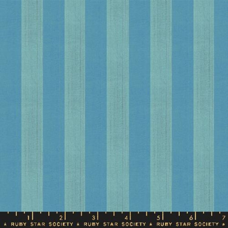 Warp and Weft Ooh Lucky Lucky; Clothesline Stripe Turquoise, 1/4 yard
