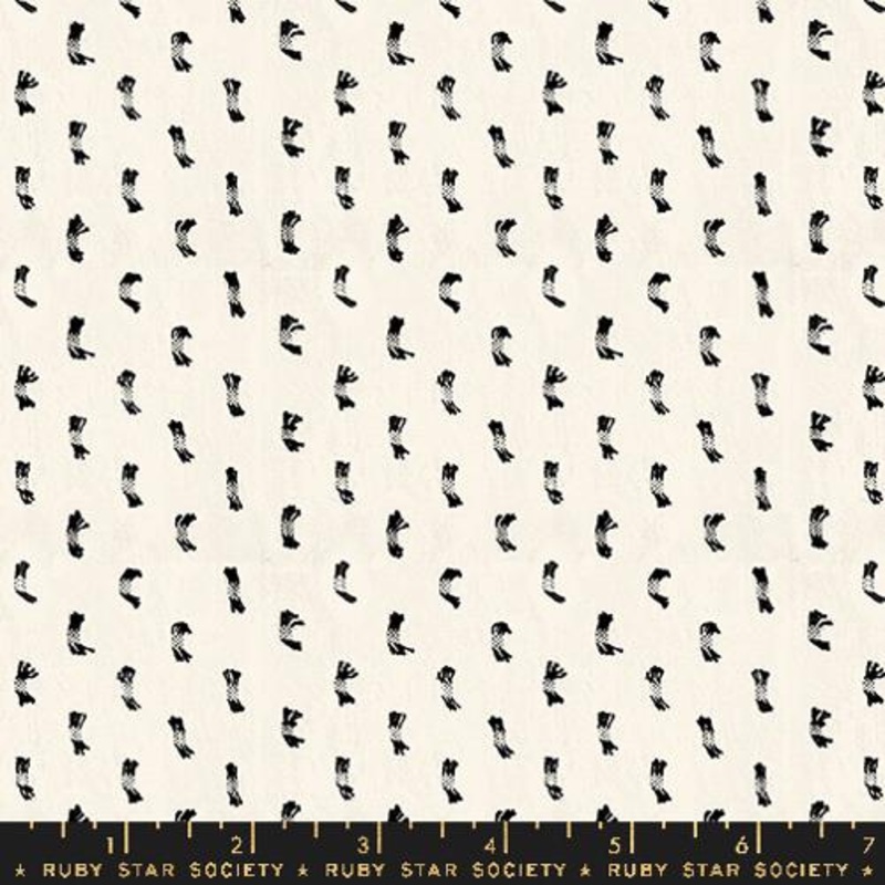 Warp and Weft Ooh Lucky Lucky; Flicker Natural Black, 1/4 yard