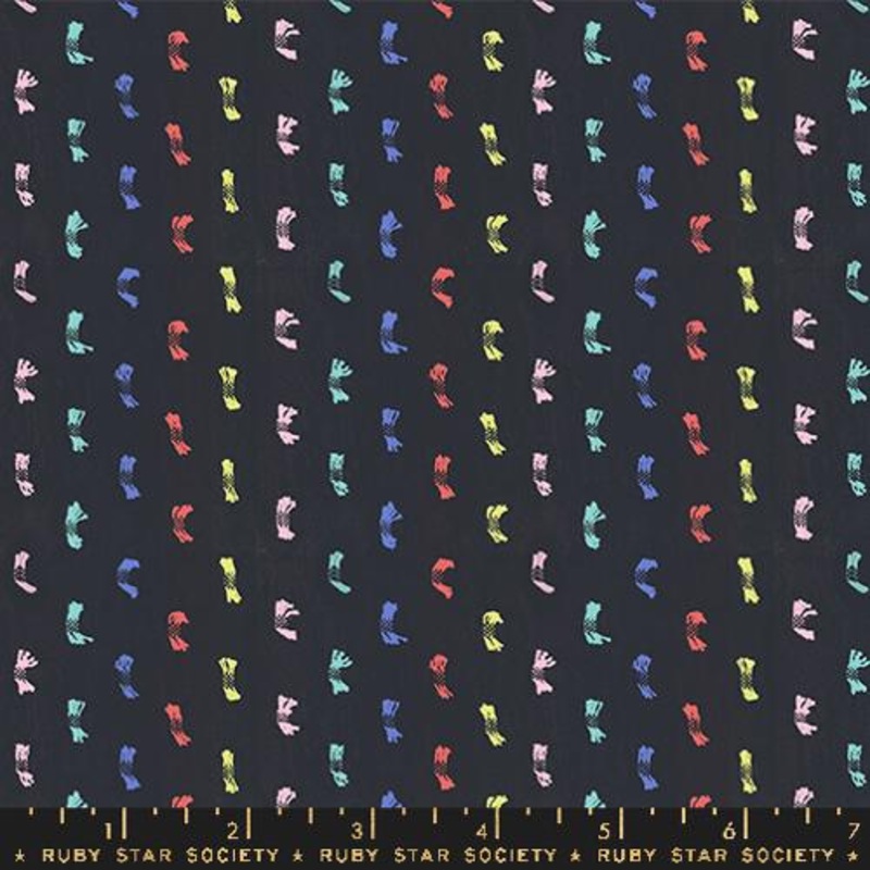 Warp and Weft Ooh Lucky Lucky; Flicker Soft Black, 1/4 yard