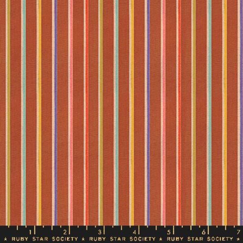 Warp and Weft Ooh Lucky Lucky; Sketch Stripe Maple Flat, 1/4 yard