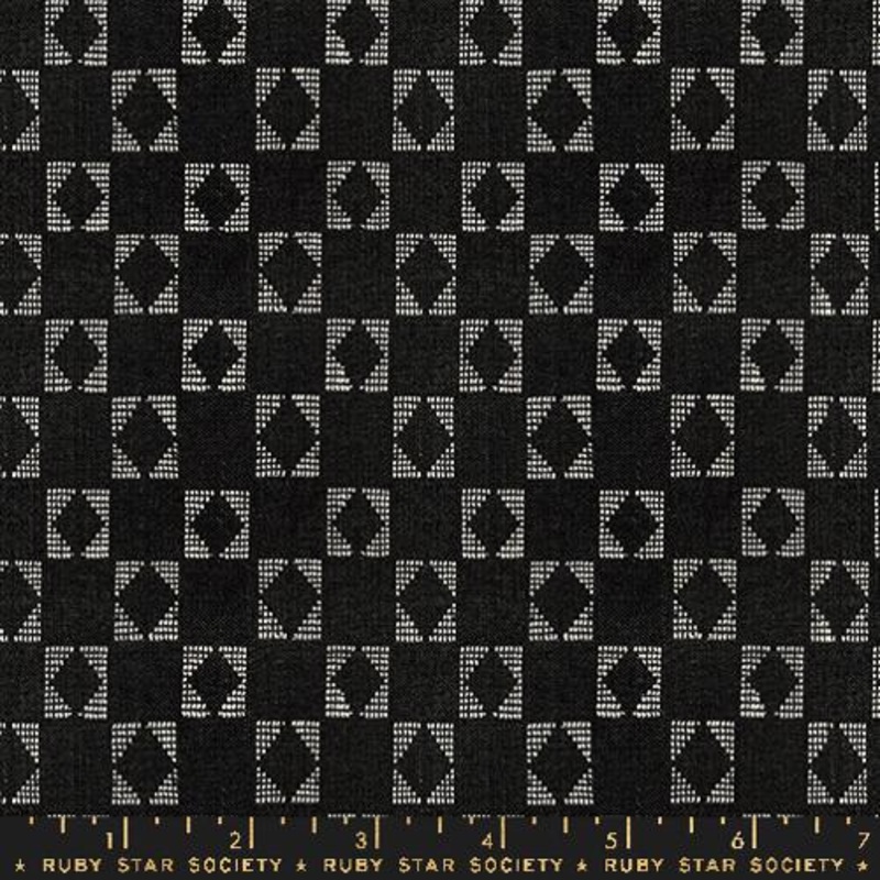 Warp and Weft Ooh Lucky Lucky; Star Soft Black, 1/4 yard