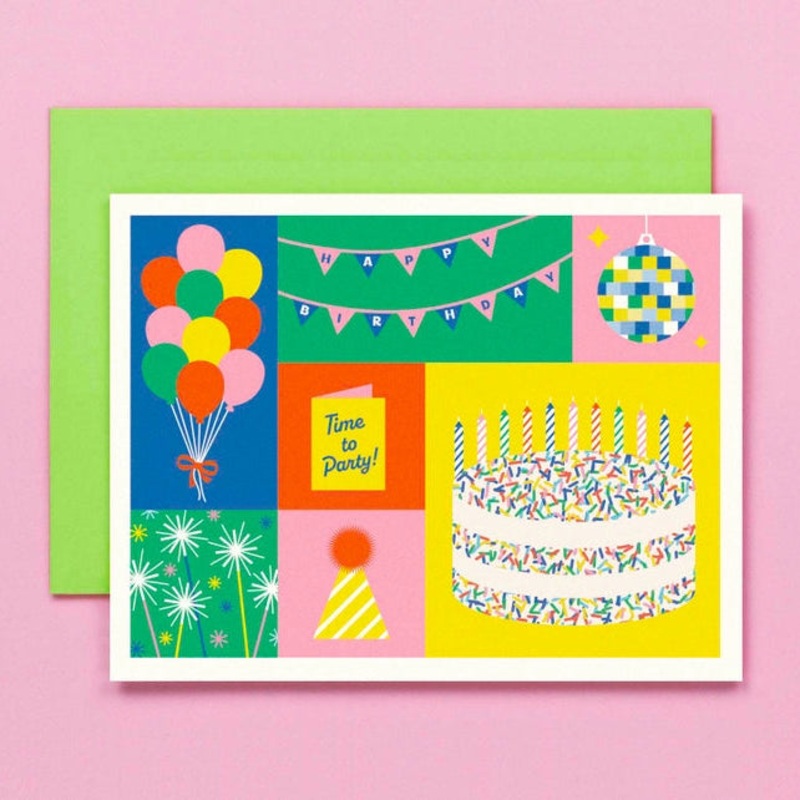 Birthday Colorblock Birthday Card