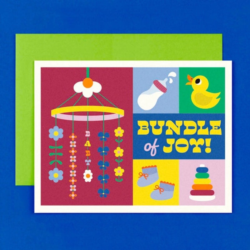 Bundle of Joy Colorblock New Baby Card