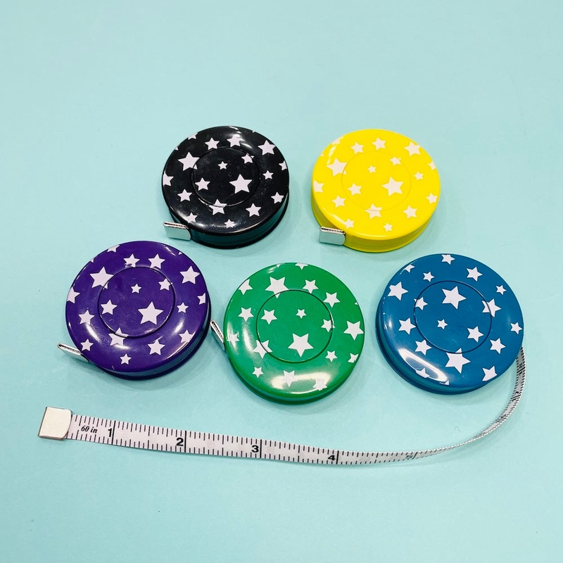 Star Retractable Tape Measure-Black & Yellow & Blue & Green & Purple