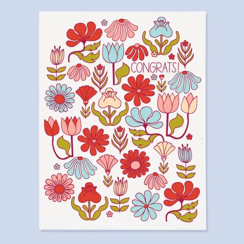 Funky Floral Congrats Card