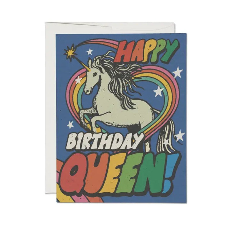 Unicorn Queen Birthday Card