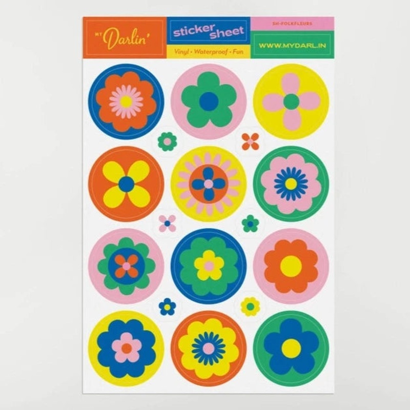 Folk Fleurs Sticker Sheet