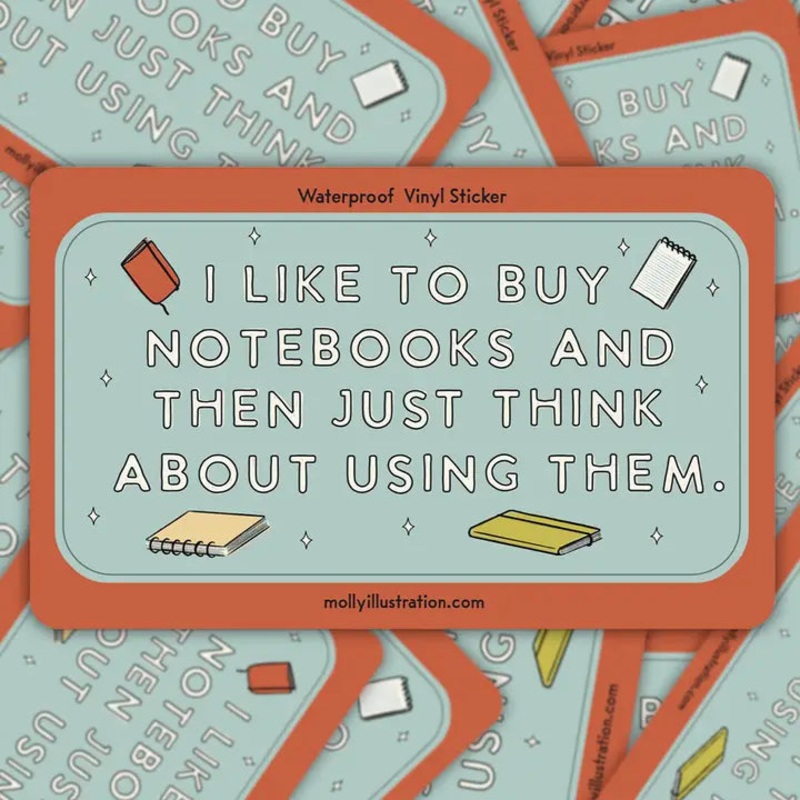 I Like To Buy Notebooks Waterproof Vinyl Sticker
