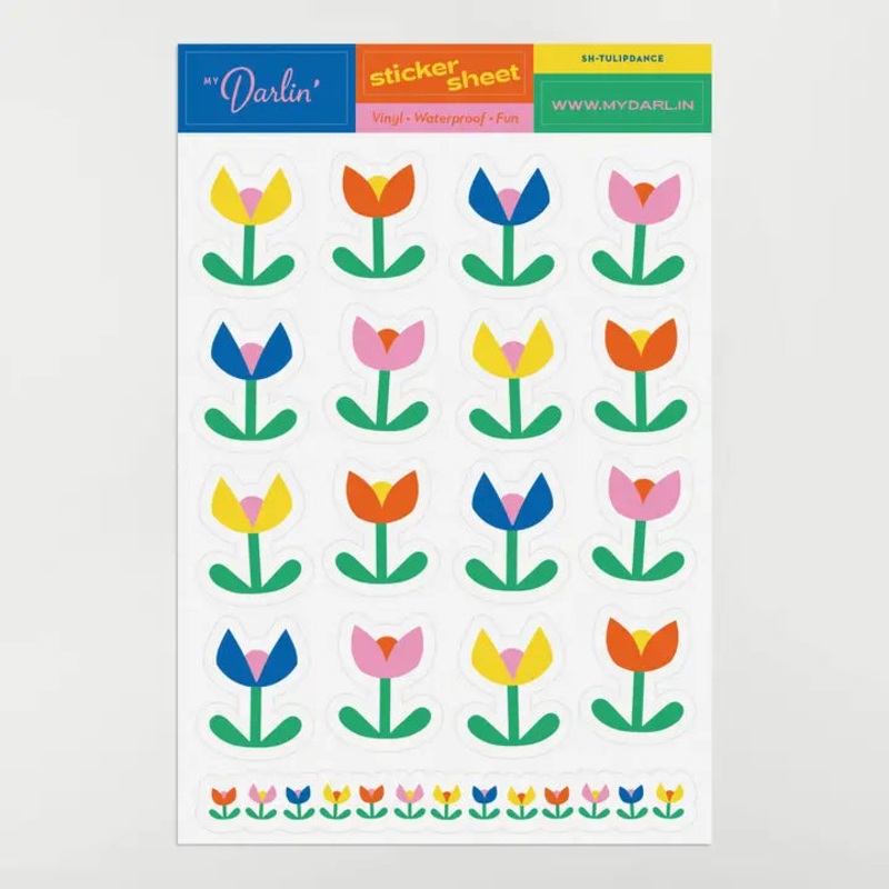 Tulip Dance Floral Sticker Sheet