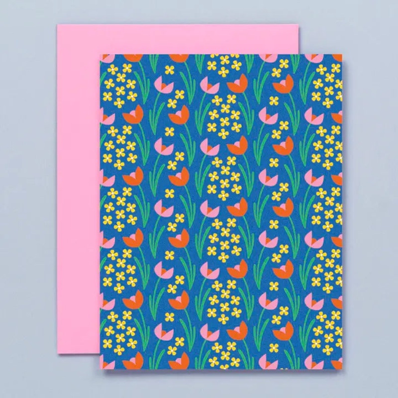 Tulip Waltz Floral Blank Pattern Card