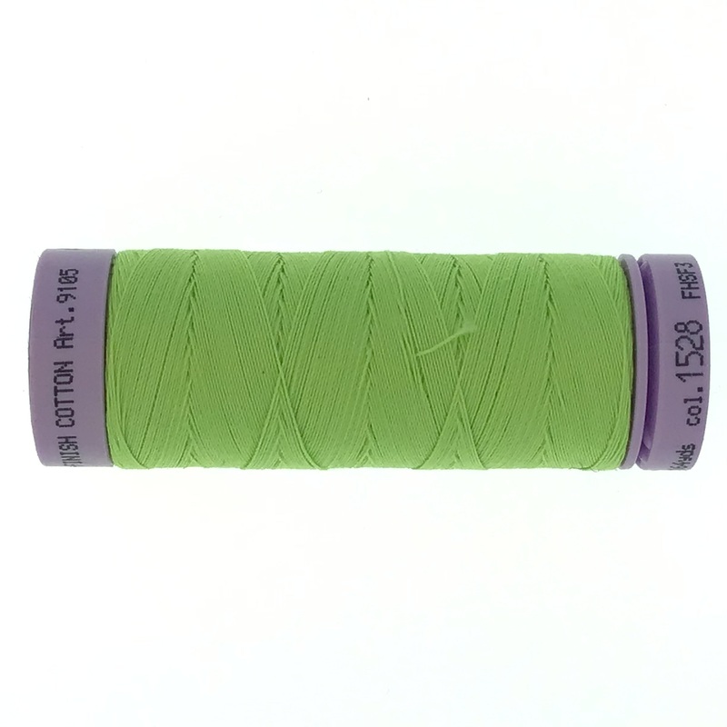 Mettler Cotton 50wt Thread - 150mt - 1528 - Bright Lime Green
