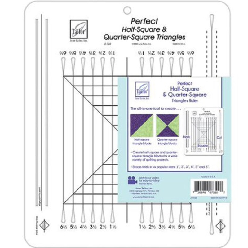 Perfect Half-Square & Quarter-Square Triangles - Slotted Ruler - 12.5 x 10.5