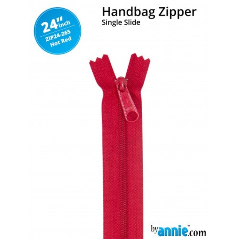 ByAnnie - 24 Single Slide Zipper - Hot Red