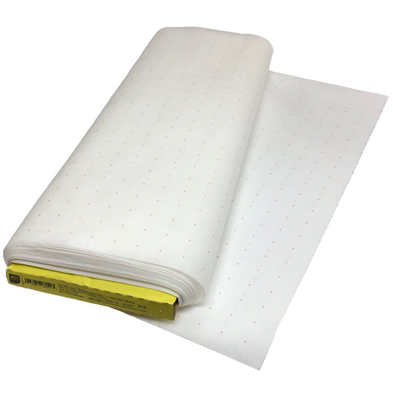 Pattern Tracing Cloth - 1 Red Dot Grid - White