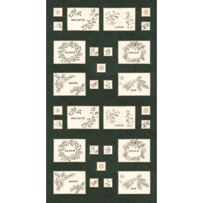 Warm Winter Wishes - Panel - Spruce Green