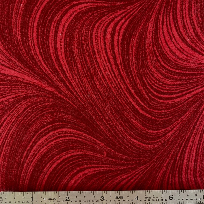 Wave Texture 108 Flannel Backing - Medium Red