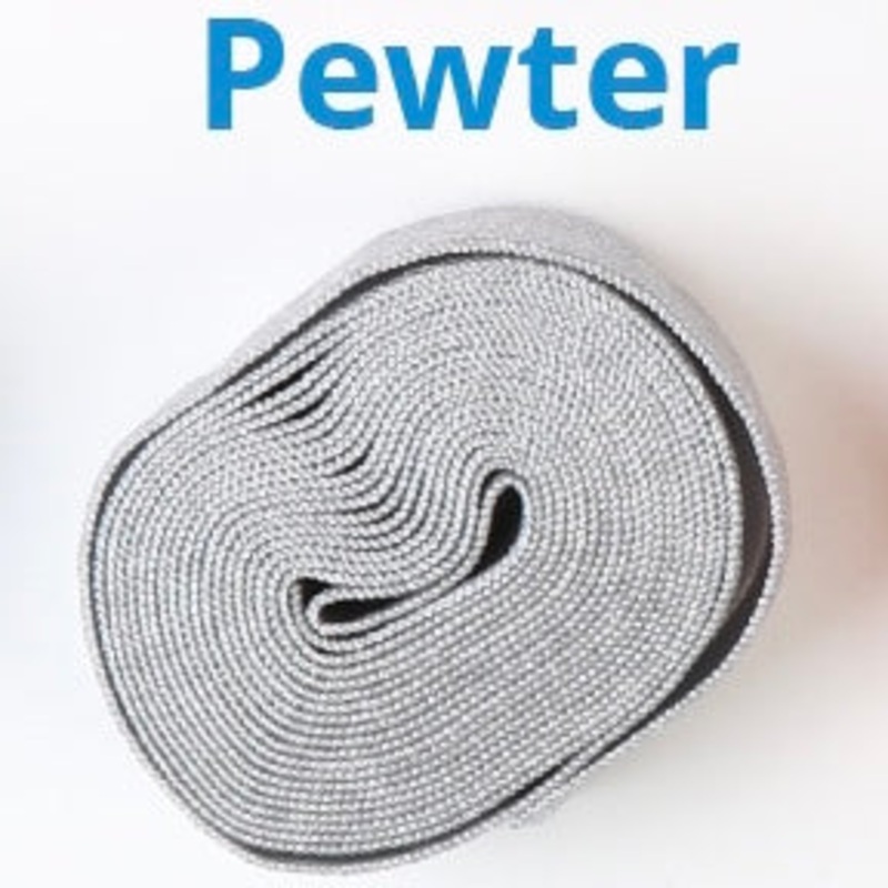 ByAnnie Fold Over Elastic - 20mm - 2 yards - Pewter