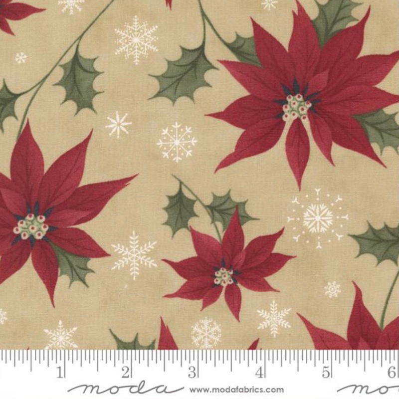 Poinsettia Plaza - Festive Floral - Parchment