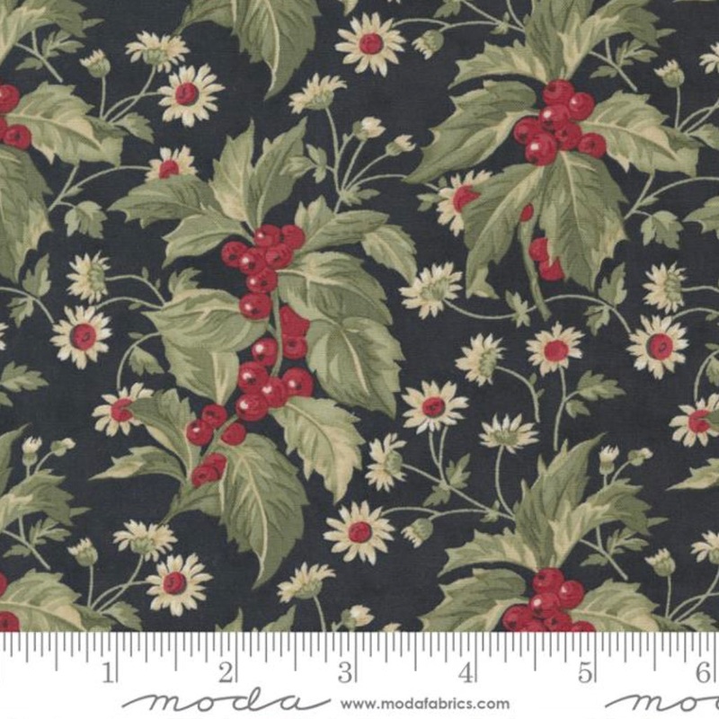 Poinsettia Plaza - Holly Berry - Ebony