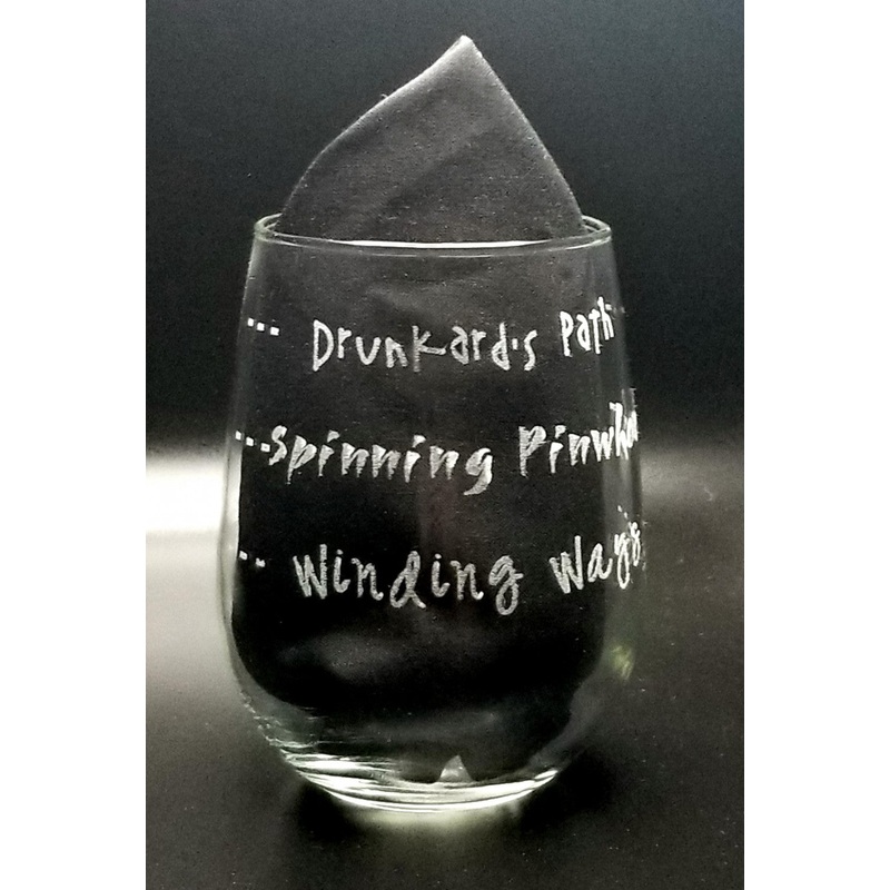 Stemless Wine Glass - Drunkards Path