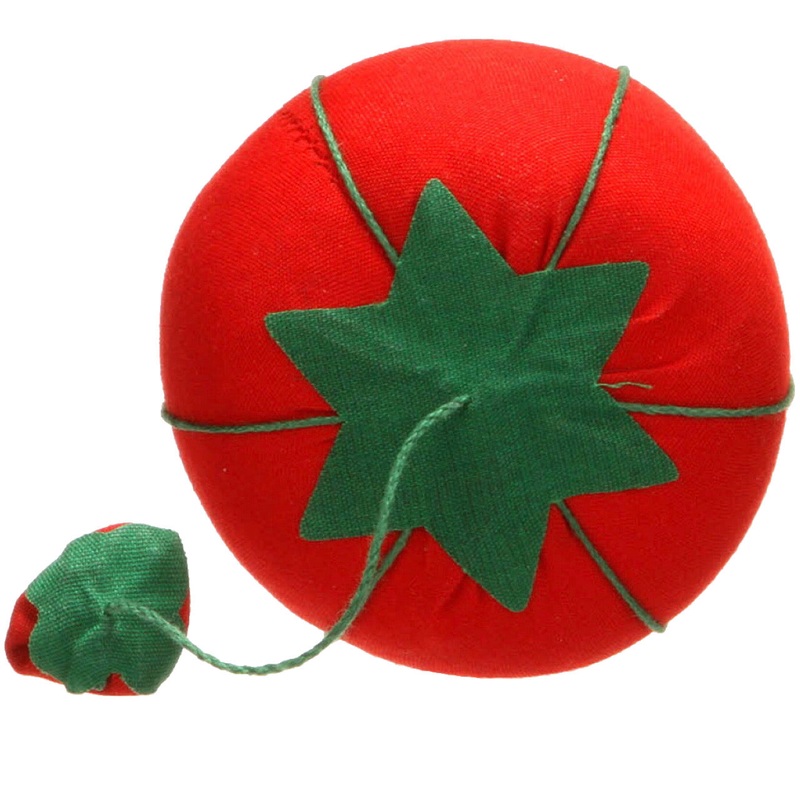 Tomato Pincushion with Strawberry Emery - Small 2.75