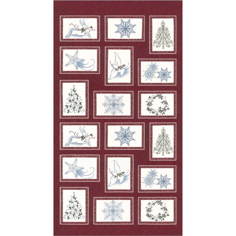 Winter Flurries - Panel - Berry