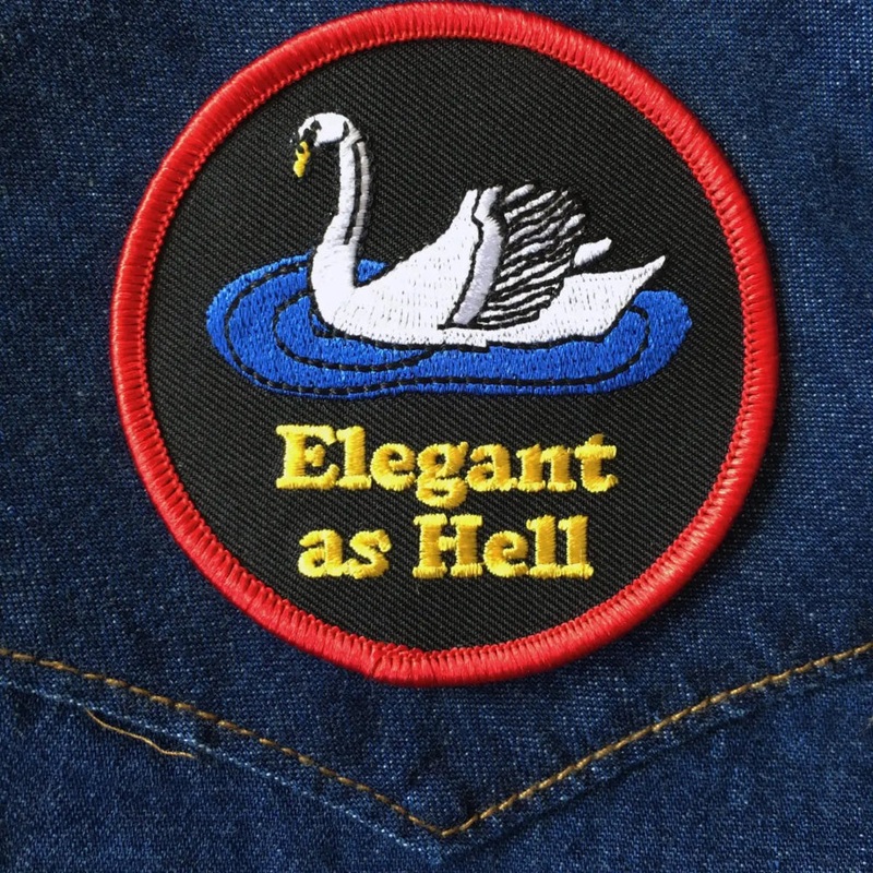 Elegant As Hell Swan Iron On Patch