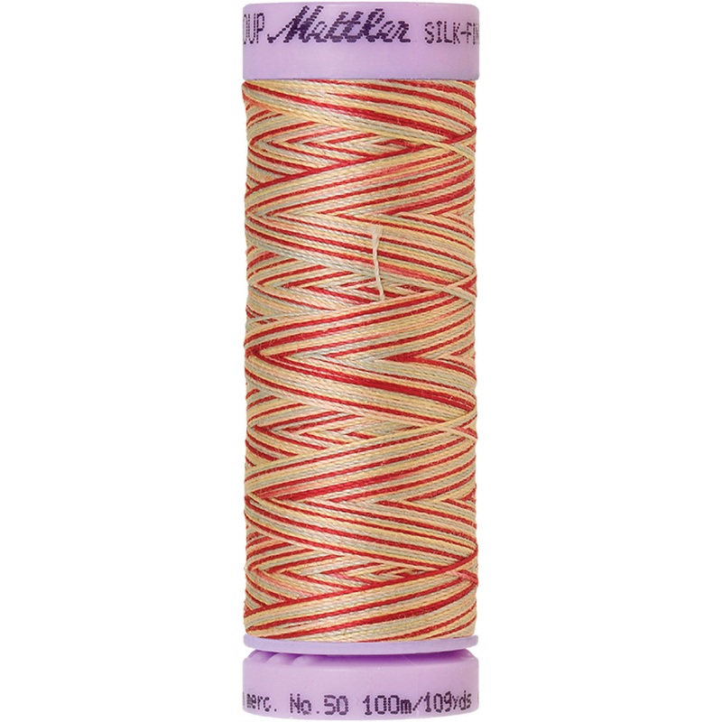 Mettler Cotton 50wt Thread - 100mt - Variegated 9849 - Antique Floral