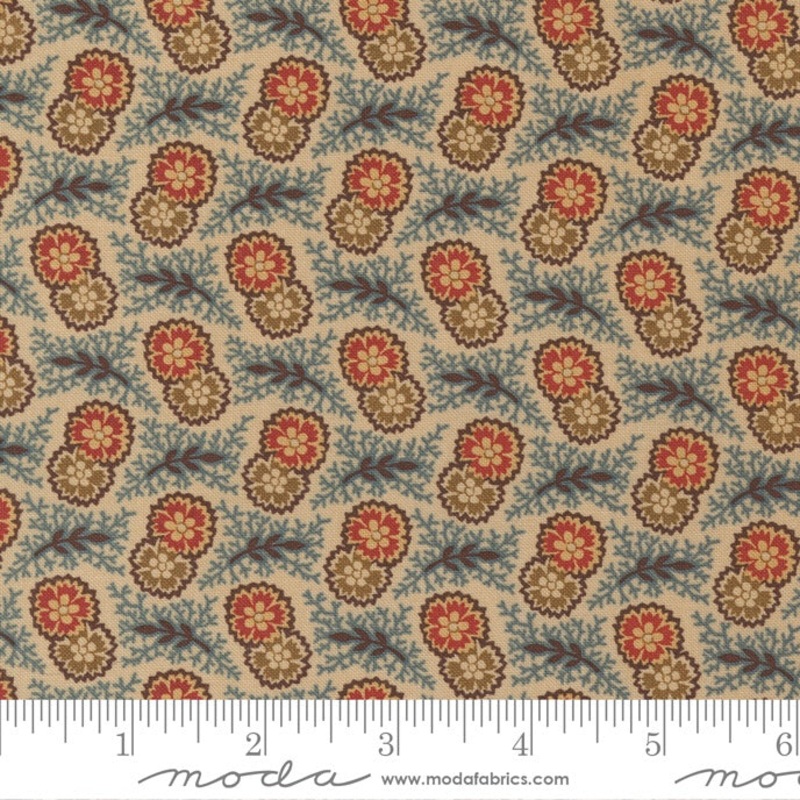 Rose - Fleur & Fern - Teal-Half Meter